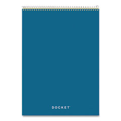 Docket Ruled Wirebound Pad with Cover, Wide/Legal Rule, Blue Cover, 70 Canary-Yellow 8.5 x 11.75 Sheets