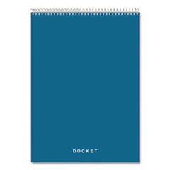 Docket Ruled Wirebound Pad with Cover, Wide/Legal Rule, Blue Cover, 70 White 8.5 x 11.75 Sheets