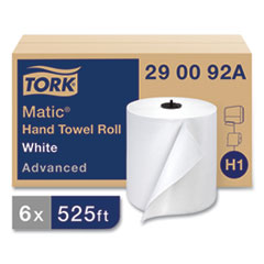 Advanced Matic Hand Towel Roll, 2-Ply, 7.7" x 525 ft, White, 643/Roll, 6 Rolls/Carton