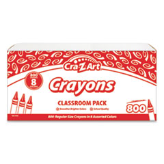 Crayons, 8 Assorted Colors, 800/Pack