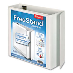 FreeStand Easy Open Locking Slant-D Ring Binder, 3 Rings, 4" Capacity, 11 x 8.5, White