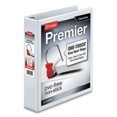 Premier Easy Open ClearVue Locking Slant-D Ring Binder, 3 Rings, 1.5" Capacity, 11 x 8.5, White