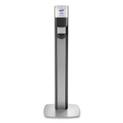 MESSENGER ES6 Graphite Panel Floor Stand with Dispenser, 1,200 mL, 16.75 x 6 x 40, Graphite/Silver