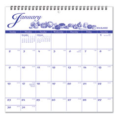 Illustrator’s Edition Wall Calendar, Victorian Illustrations Artwork, 12 x 12, White/Blue Sheets, 12-Month (Jan to Dec): 2024