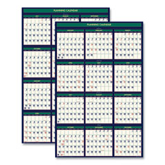 Four Season Erasable Business/Academic Recycled Wall Calendar, 24 x 37, 12-Month(July-June):2023-2025, 12-Month(Jan-Dec):2025