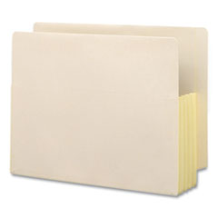 Manila End Tab File Pockets with Tyvek-Lined Gussets, 3.5" Expansion, Letter Size, Manila, 10/Box