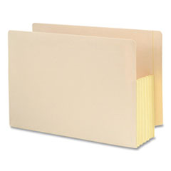 Manila End Tab File Pockets with Tyvek-Lined Gussets, 5.25" Expansion, Legal Size, Manila, 10/Box