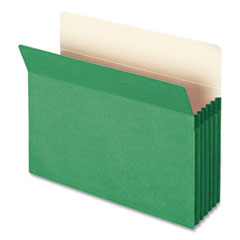 Colored File Pockets, 5.25" Expansion, Letter Size, Green