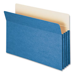 Colored File Pockets, 3.5" Expansion, Legal Size, Blue