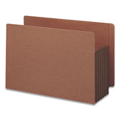 Redrope Drop-Front End Tab File Pockets, Fully Lined 6.5" High Gussets, 5.25" Expansion, Legal Size, Redrope/Brown, 10/Box