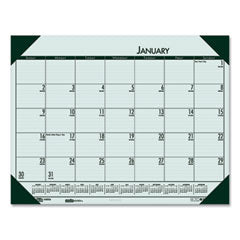 EcoTones Recycled Monthly Desk Pad Calendar, 22 x 17, Green-Tint/Woodland Green Sheets/Corners, 12-Month (Jan to Dec): 2025