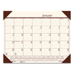 EcoTones Recycled Monthly Desk Pad Calendar, 22 x 17, Moonlight Cream Sheets, Brown Corners, 12-Month (Jan to Dec): 2025
