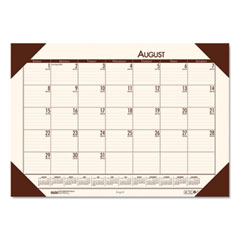 EcoTones Recycled Academic Desk Pad Calendar, 18.5 x 13, Cream Sheets, Brown Corners, 12-Month (Aug to July): 2023 to 2025