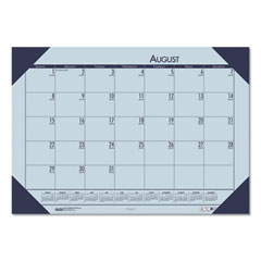 EcoTones Recycled Academic Desk Pad Calendar, 18.5 x 13, Orchid Sheets, Cordovan Corners, 12-Month (Aug-July): 2023-2025