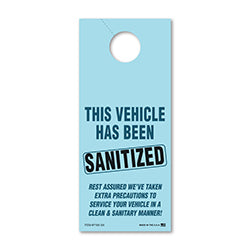 Sanitized Hang Tags - Blue - 3 2/3" X 8 1/2" 100 / PK