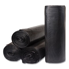 Low-Density Commercial Can Liners, 45 gal, 1.2 mil, 40" x 46", Black, 10 Bags/Roll, 10 Rolls/Carton