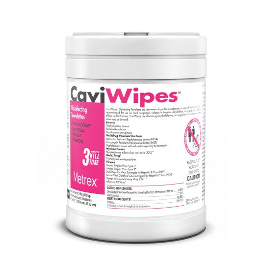 CaviWipes™ - 6" x 6.75" - 220 Wipes per Canister