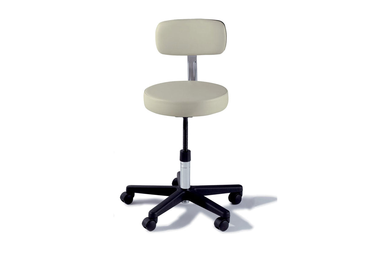 271 Black Base Manual Adjust Stool with Back-Shadow