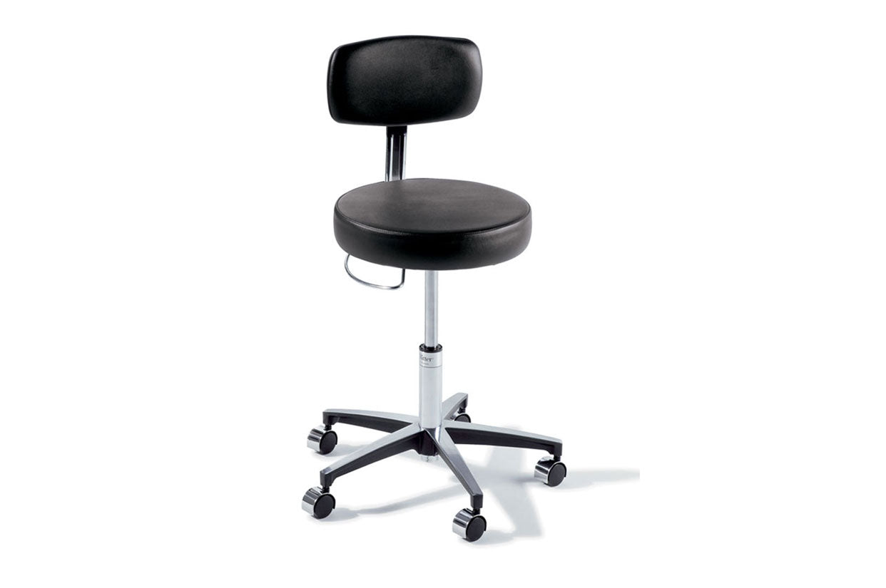 277 Basic Stool with Back - Pneumatically Adjustable - Hand Release - Deep Earth