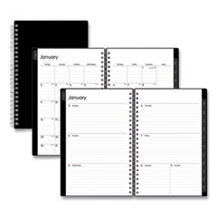 Enterprise Weekly/Monthly Planner, Enterprise Formatting, 8 x 5, Black Cover, 12-Month (Jan to Dec): 2024