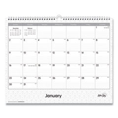 Enterprise Wall Calendar, Enterprise Geometric Artwork, 15 x 12, White/Gray Sheets, 12-Month (Jan to Dec): 2024