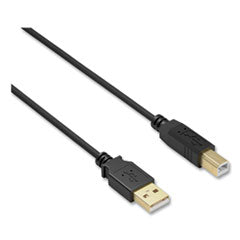 USB Printer Cable, Gold-Plated Connectors, 7 ft, Black