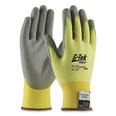 G-Tek KEV Cut-Resistant Seamless-Knit Gloves, Large (Size 9), Yellow/Gray, 12 Pairs