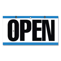 Open/Closed Outdoor Sign, 11.6 x 6, Blue/White/Black