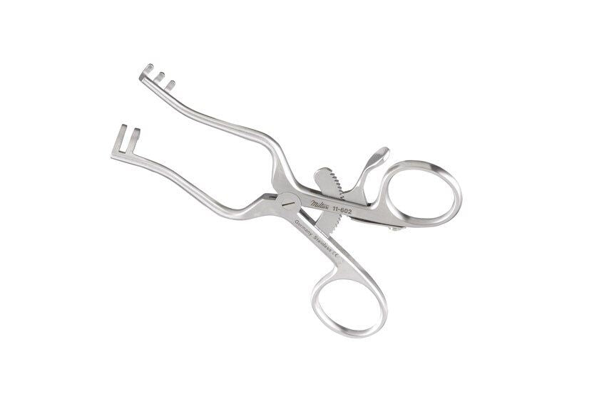 Weitlaner Retractor - 4-3/8" (110mm) - Blunt - 2 X 3 Teeth - 2" (50mm) Spread