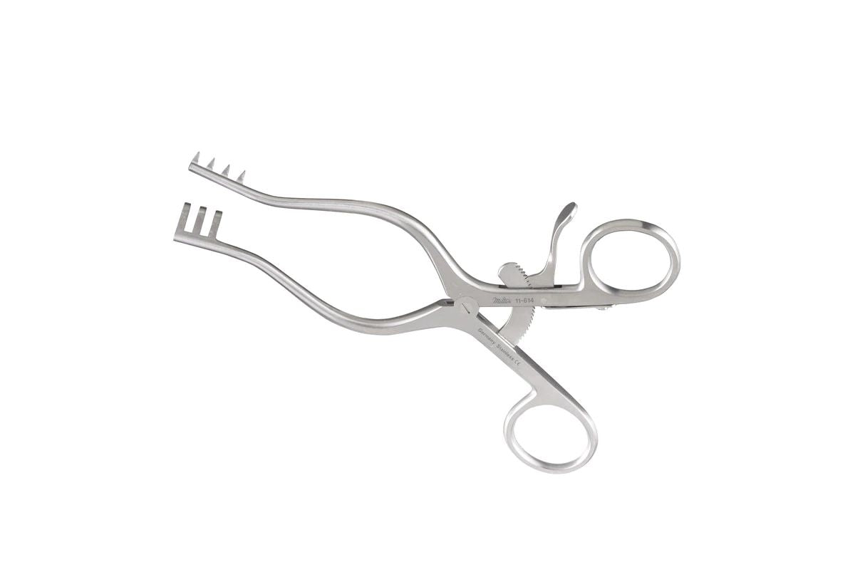 Weitlaner Retractor - 6-1/2" (165mm) - Sharp - 3 X 4 Teeth - 4" (100mm) Spread