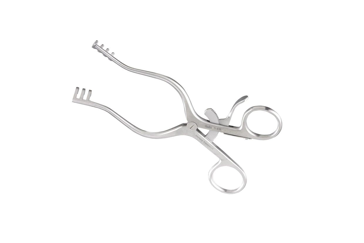 Weitlaner Retractor - 6-1/2" (165mm) - Blunt - 3 X 4 Teeth - 4" (100mm) Spread