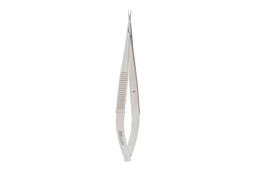 Micro Surgery Scissors - Sharp Points - 5-3/4" (145mm) Straight - 14mm Blades - Flat Handles