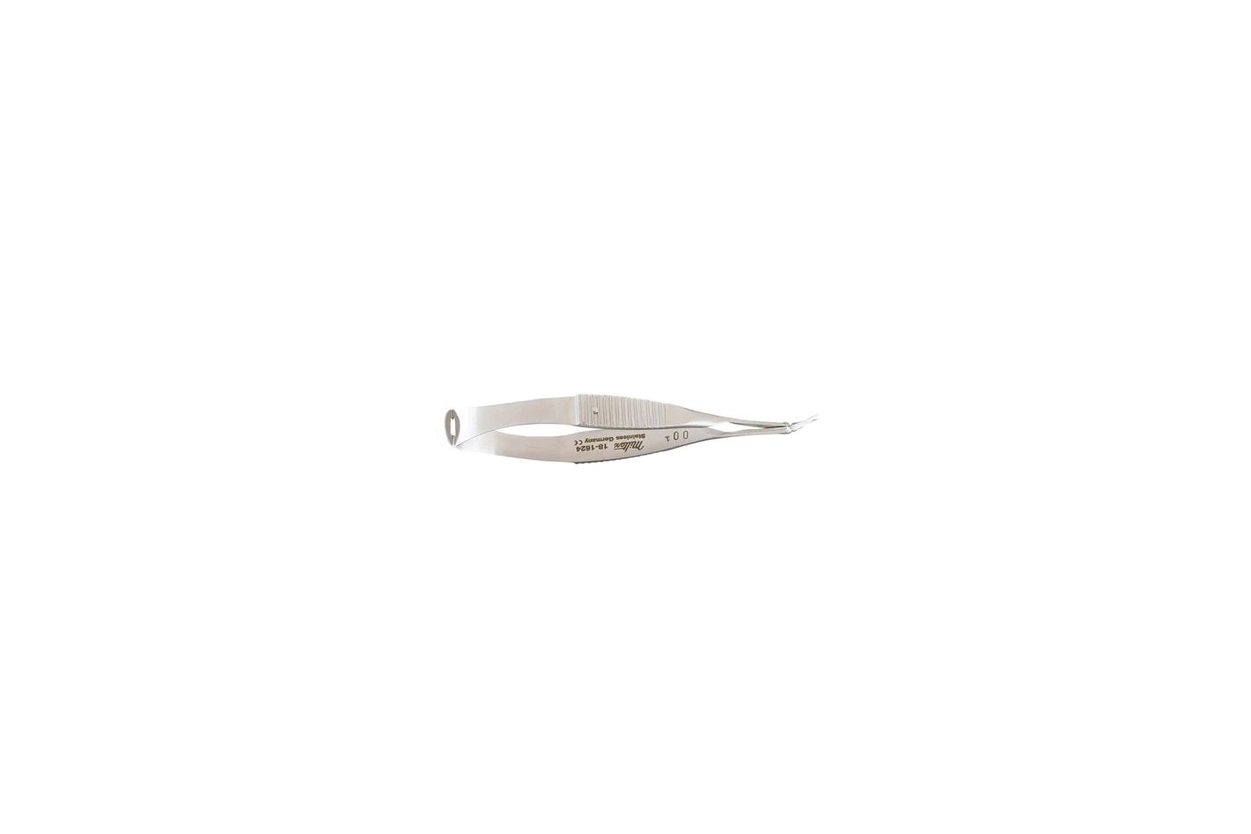 Vannas Capsulotomy Scissors - 3-1/4" (83.5mm) - Angled On Flat - Sharp Tips - Extra Delicate