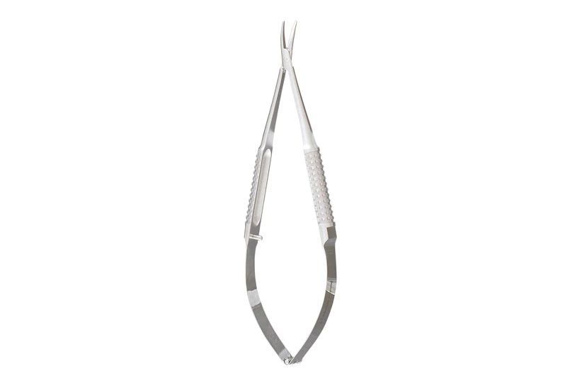 Barraquer Needle Holder - 5-1/4" (133.50mm) - Curved - 8mm Wide Solid Round Handle - without Lock