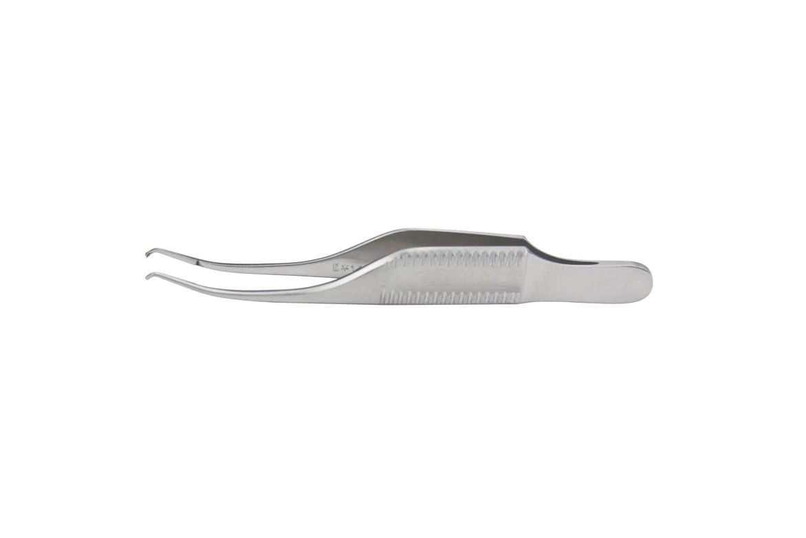 Troutman-Barraquer Colibri Type Corneal Forceps - 3" (75.9mm) - 1 X 2 Teeth - 0.4mm - Set At 45 Degree Angle - with Tying Platform