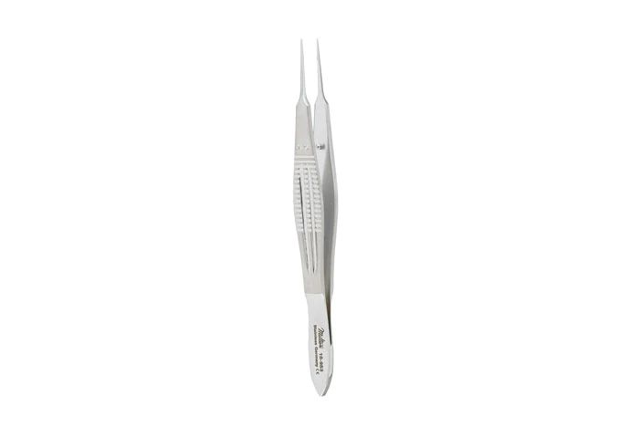 Castroviejo Micro Suture Forceps - 4-1/8" (104mm) - 1 X 2 Teeth - 0.12mm Wide At Tip - with Tying Platform - Wide Handles