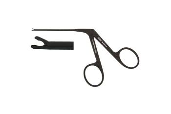 Micro Ear Forceps - 3" (77.5mm) Shaft - Oval Cup Jaws - 0.8mm Wide - Alligator Type - Ebony