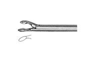 House Forceps - 3-1/4" (82mm) Shaft - 0.9mm Oval Cups - Angled Left 25 Degrees