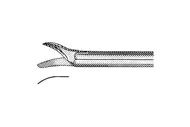 House-Bellucci Ear Scissors - 3-3/8" (87mm) Shaft - 5mm Blades - Curved Left - Alligator Type