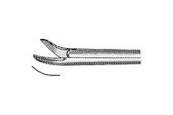 House-Bellucci Ear Scissors - 3-3/8" (87mm) Shaft - 5mm Blades - Curved Right - Alligator Type