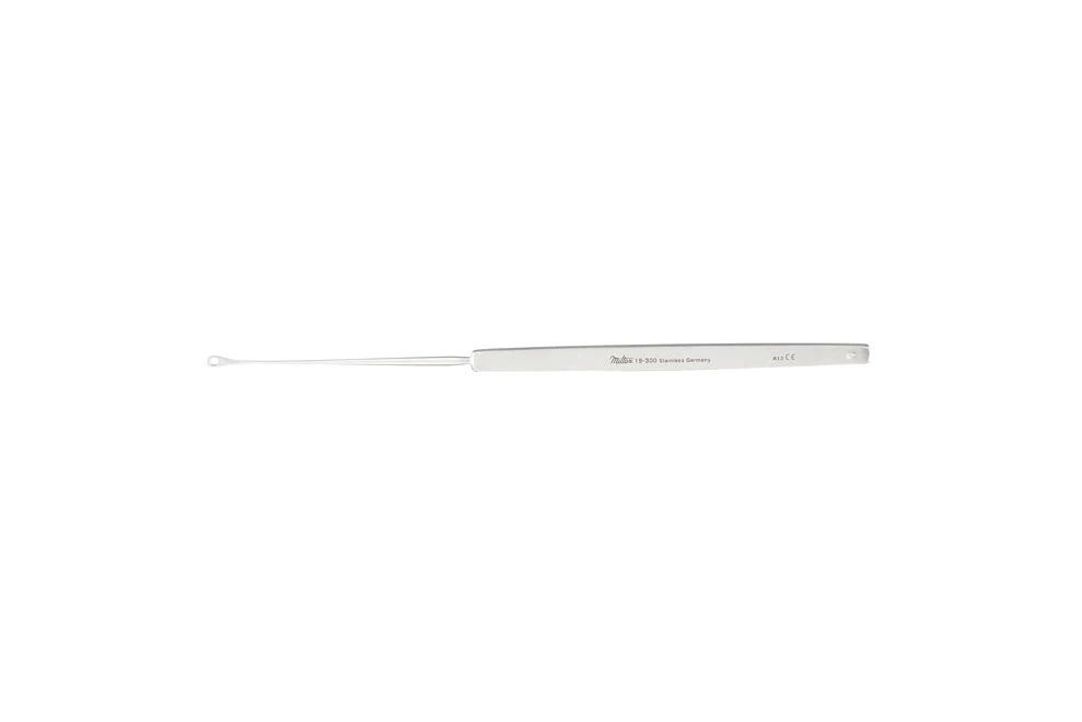 Shapleigh Ear Curette - 6" (151mm) - Serrated - Small Size Loop - 2.7mm Wide