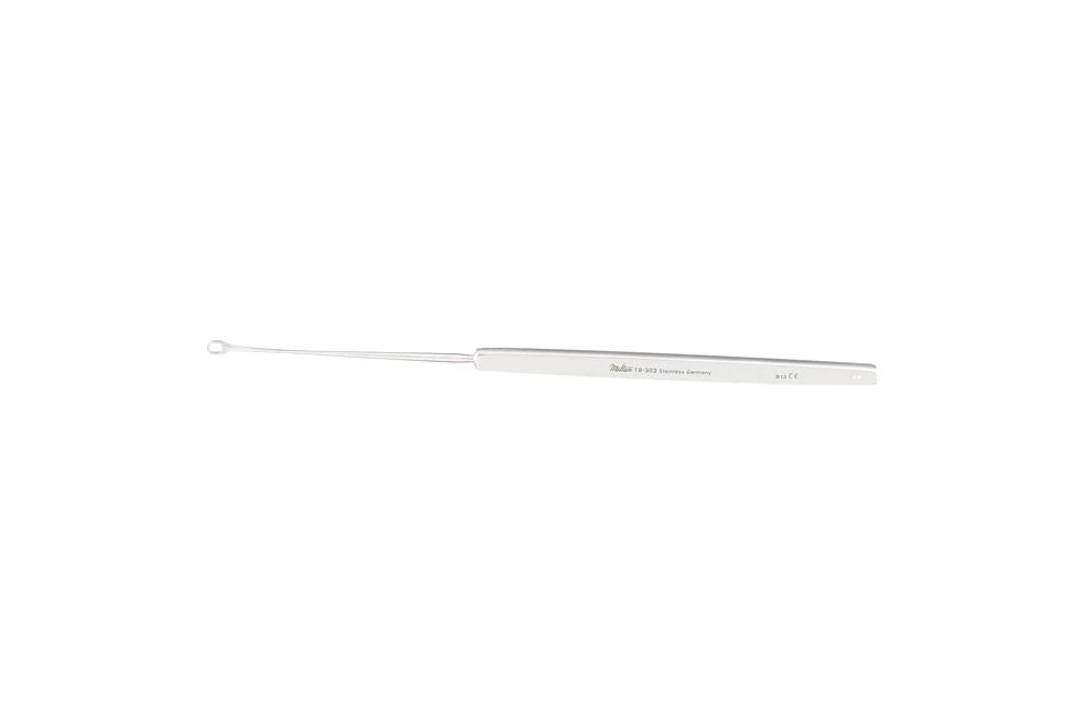 Shapleigh Ear Curette - 6" (152mm) - Serrated - Large Size Loop - 3.4mm Wide