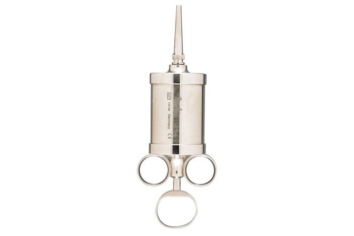 Metal Ear Syringe - (3 Oz) Capacity - with One Short Bulbous - One Tapered Tip