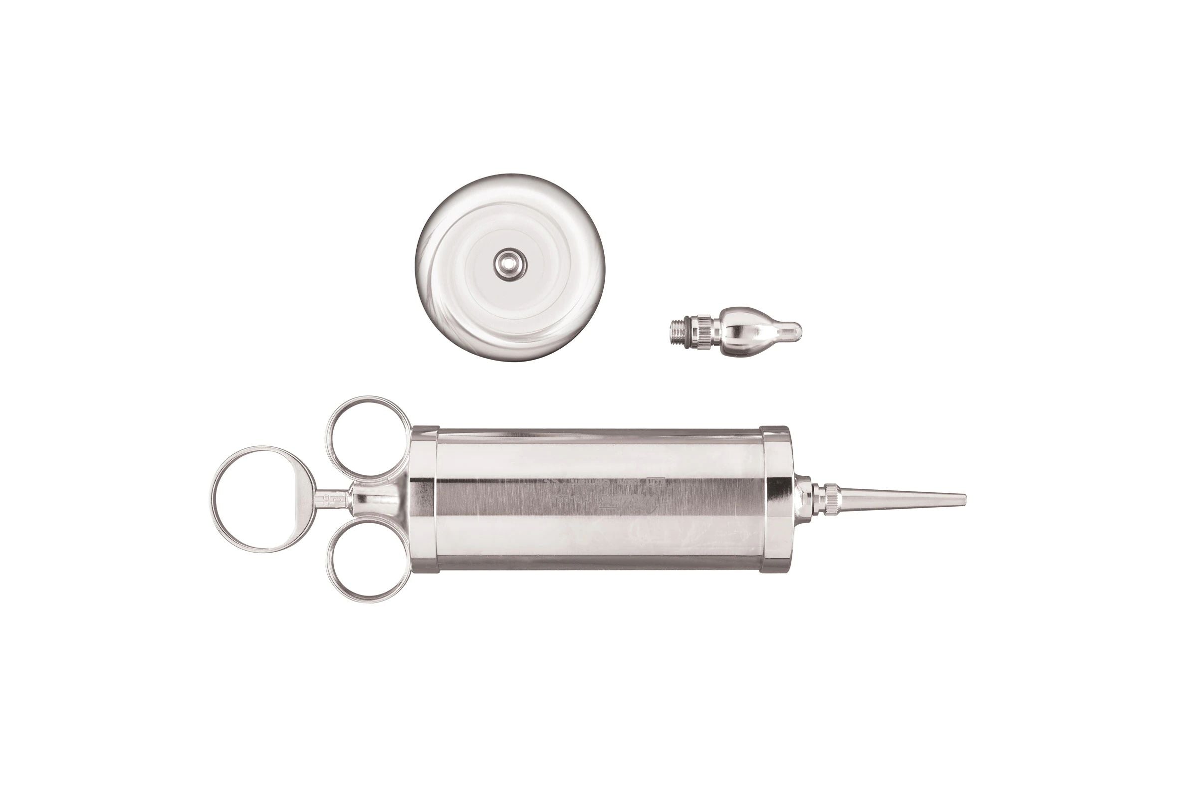 Metal Ear Syringe - (4 Oz) Capacity - with One Short Bulbous - One Tapered Tip - and Shield