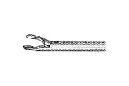 House Ear Forceps - 3-1/4" (82mm) Shaft - Miniature Oval Cup Jaws - 0.6mm X 1.2mm Cups - Straight - Alligator Type