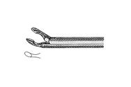 House Ear Forceps - 3-1/4" (82mm) Shaft - Miniature Oval Cup Jaws - 0.6mm X 1.2mm Cups - Angled Right 25 Degrees - Alligator Type