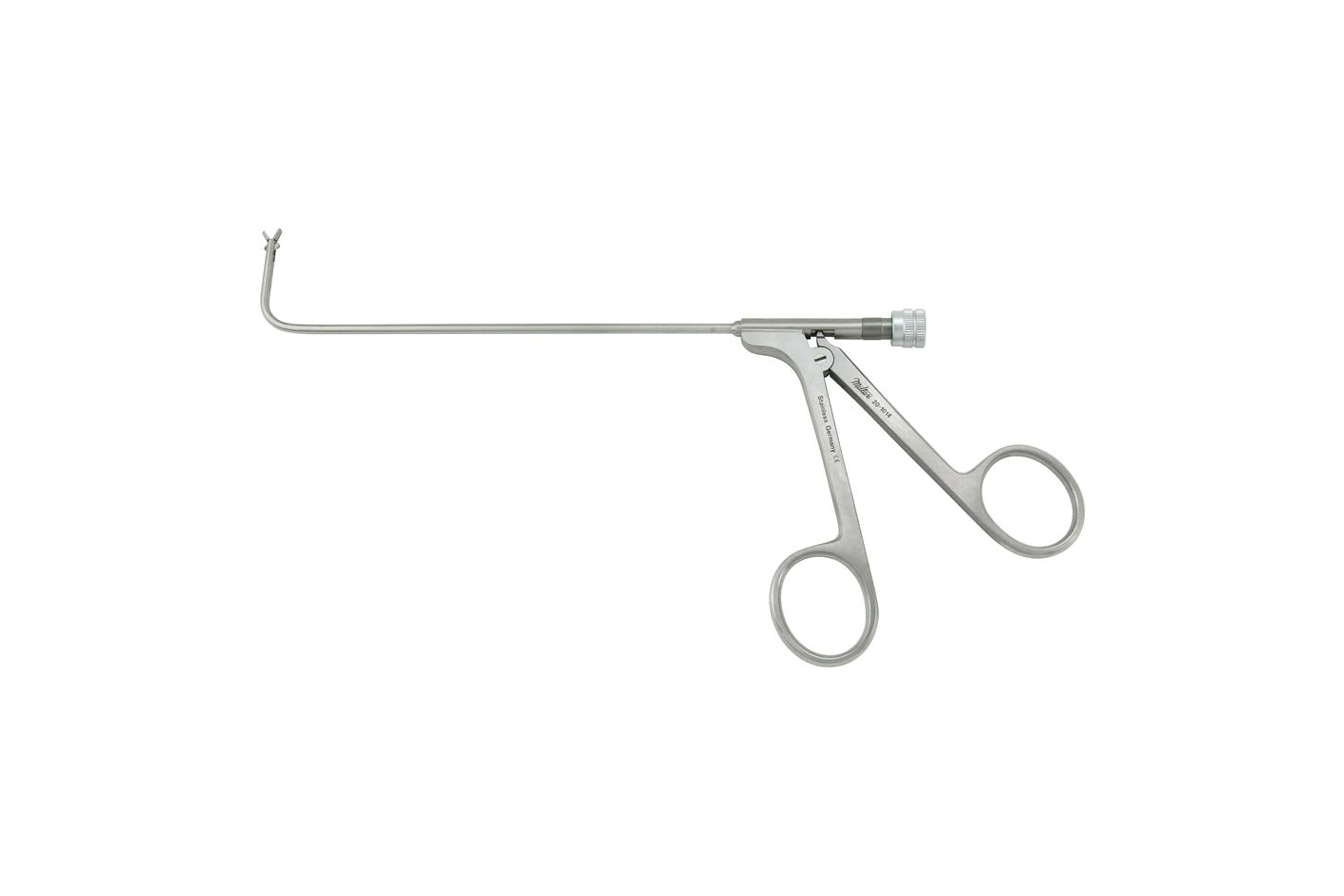 Frontal Sinus Recess Giraffe Forceps - 5-1/8" (130mm) Shaft - 90 Degree Vertical Jaws - 2mm X 4mm - Double Action - Luer Lock Port/Cleaning