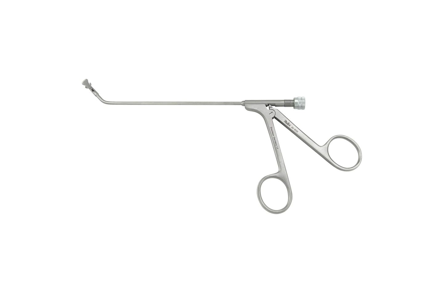 Pear Shaped Cup Forceps - 5-1/8" (130mm) Shaft - 3mm X 6mm Cup - Horizontal Opening 45 Degree - Luer Lock Port/Cleaning