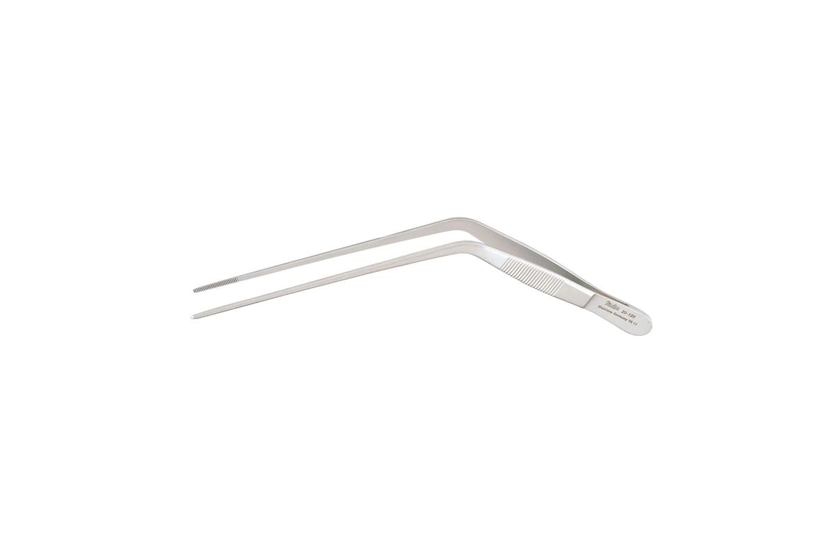 Wilde Nasal Dressing Forceps - 6-1/2" (165mm) - Angular - Serrated