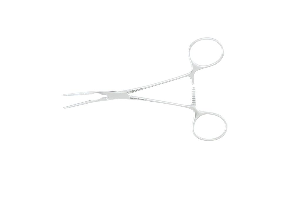 Cooley Pediatric Vascular Clamp - 5-5/8" (142mm) - Angled Jaws - Straight Shank
